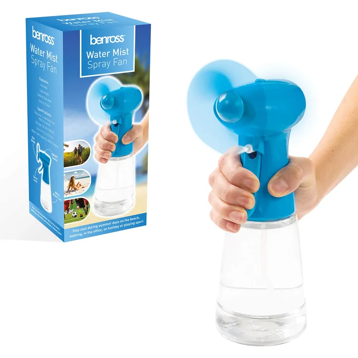 Benross Nebelsprühventilator, tragbar, batteriebetrieben, ideal für Urlaub, Sport, Büro, Garten, 400 ml, 40239
