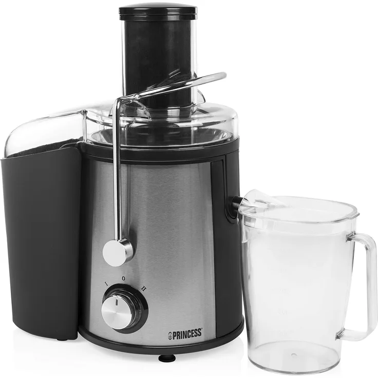 Princess 01.203040.01.002 Entsafter, 700, Edelstahl, Schwarz-Silber