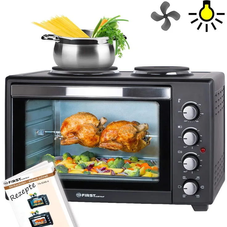 TZS First Austria FA 5045 Mini Backofen mit Kochplatten