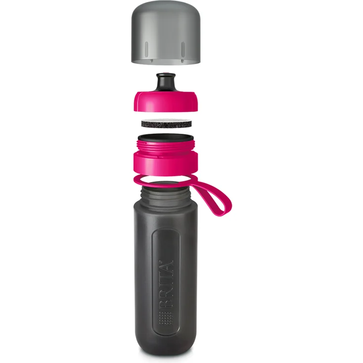 BRITA Wasserfilter-Flasche fill&go Active Pink – Robuste Sport Trinkflasche mit Wasserfilter für unterwegs aus BPA-freiem Kunststoff – Zusammendrückbar – Bild 4
