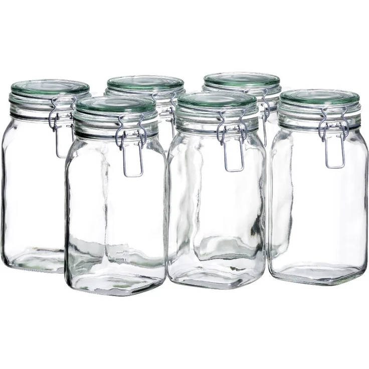 MÄSER 925341 Gothika, Einmachgläser 1,45 l, 6er Set, made in Germany, Vorratsgläser mit Deckel und Drahtbügel zum luftdichten Aufbewahren, Einkochen und Einlegen, Glas, transparent – Bild 1
