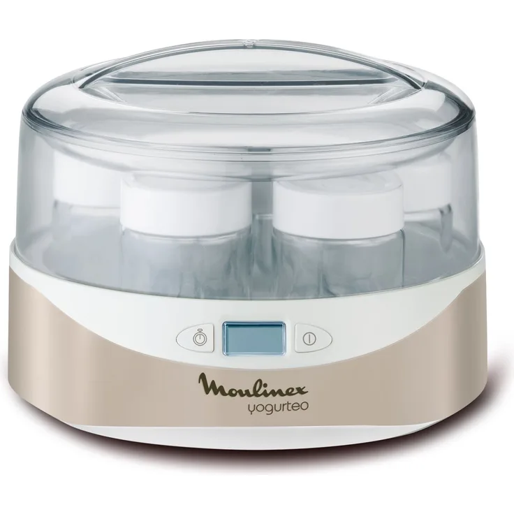 Moulinex YG231E32 Joghurtbereiter Yogurteo ? programmierbar ? inkl. 7 Joghurtgläser ? LCD-Display ? Silver Premium