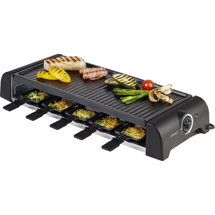 Korona 45060 Raclette Grill für 10 Personen - Tischgrill mit 10 Pfännchen und 10 Spatel - Abnehmbare Grillplatte – Bild 1