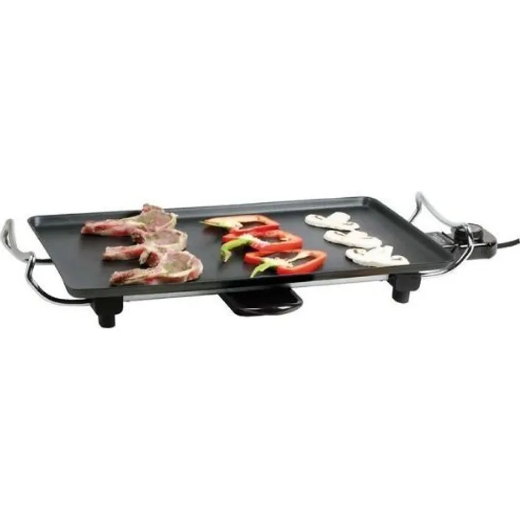 Domoclip Tischgrill, 43 x 22 cm, Antihaftbeschichtete Grillplatte, 2000 Watt