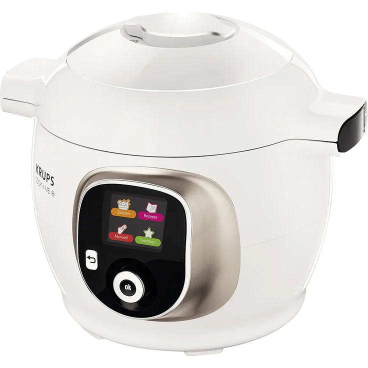 Krups CZ7101 Cook4Me+ Multikocher, 1200 Watt, elektrischer Schnellkochtopf, Garen unter Druck für schnelle und frische Gerichte, 6 Liter Fassungsvermögen, weiß-grau – Bild 1