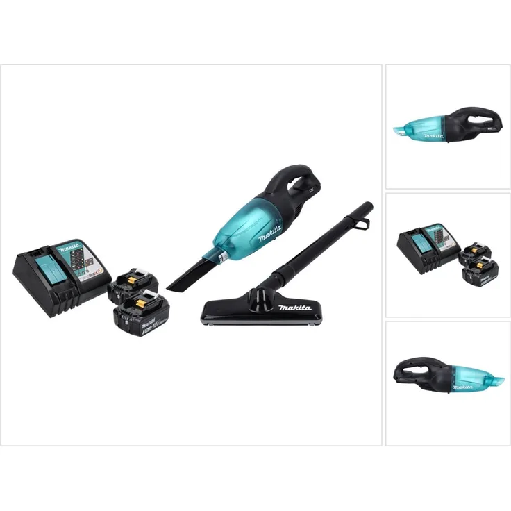 Makita DCL 180 RF B Akku Staubsauger 18 V Schwarz + 2x Akku 3,0 Ah + Ladegerät