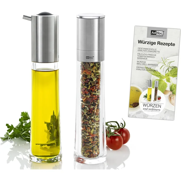 AdHoc Geschenkset Ölspender und Kräuterschneider Aroma