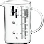 WMF Gourmet Messbecher, 0,5 l, hitzebeständiges Glas, Skalierung für Liter, Milliliter, Tassen und Gramm