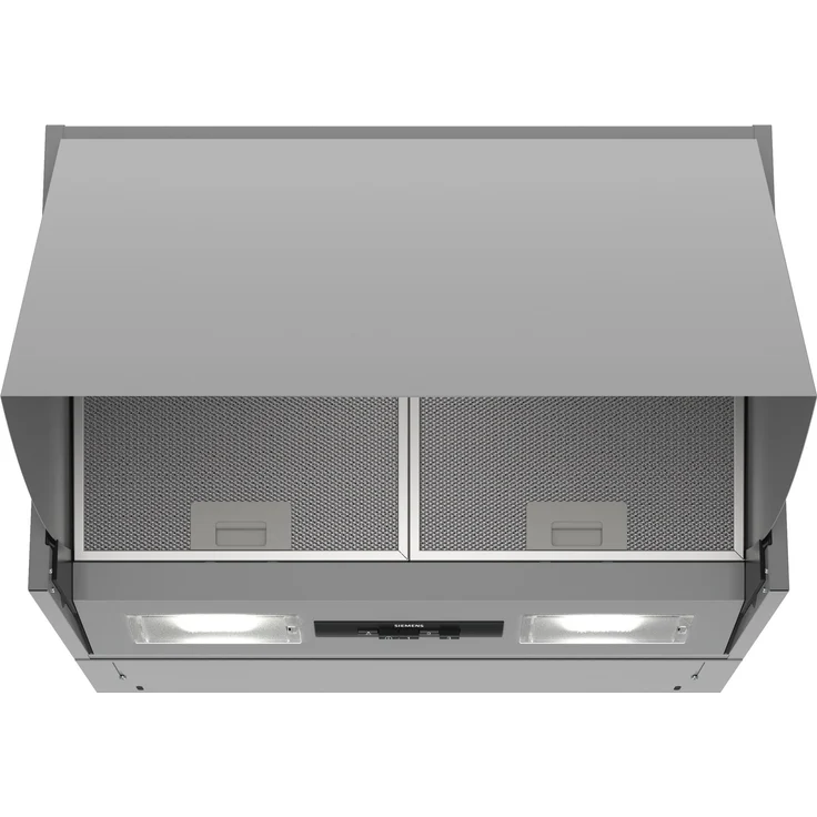 Siemens iQ100 LE63MAC00, Motorhaube, integriert, Breite: 59.9 cm, Tiefe: 27.1 cm, Absaugung und Rückführung (mit zusätzlichem Rückführungsset), Silber – Bild 1