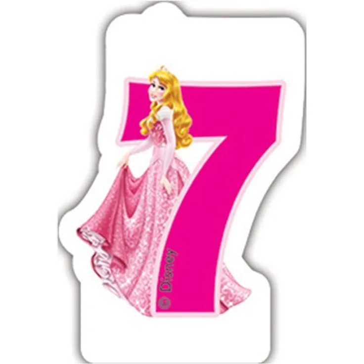 Disney Princess und Tiere 7. Geburtstag Kerze