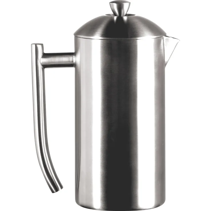 Frieling 0143 French Press doppelwandig Edelstahl matt gebürstet 23 fl.oz. ca. 680 ml mit patentiertem Doppelsieb
