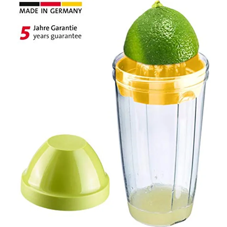 Westmark Mix- und Schüttelbecher, Fassungsvermögen: 500 ml, BPA-freier Kunststoff, Press + Shake, Grün-gelb, 30792270