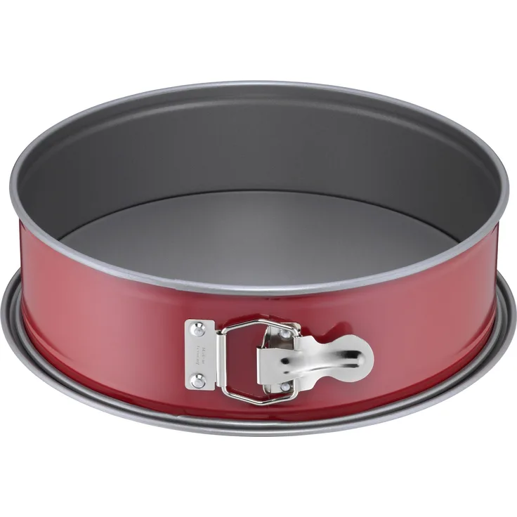 Kaiser Classic Plus Springform, mit Flachboden Durchmesser 26 cm, runde Backform, auslaufsicher, antihaftbeschichtet, rot