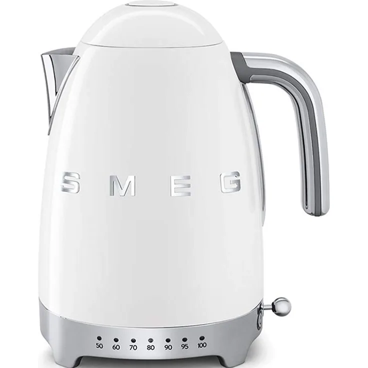 Smeg KLF04WHEU Wasserkocher, 2400W, 1,7L, Edelstahl, weiß