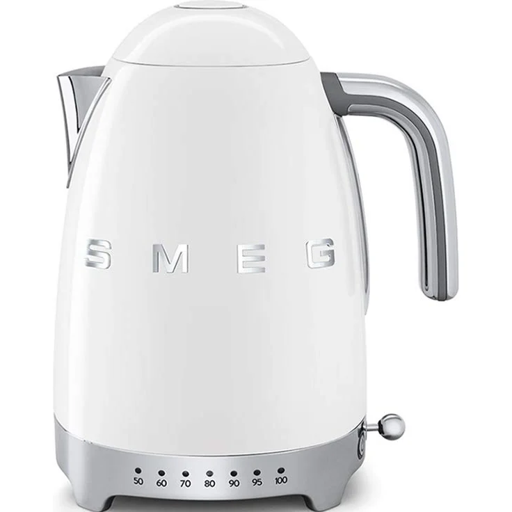 Smeg KLF04WHEU Wasserkocher, 2400W, 1,7L, Edelstahl, weiß – Bild 1