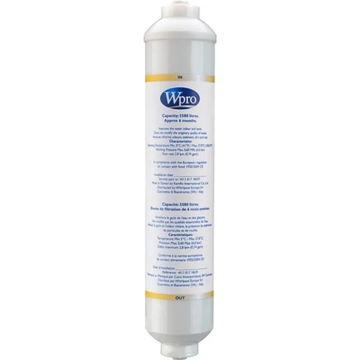 wpro USC100-1 - Kühlschrankzubehör- Externe Wasserfilterpatrone für Side-by-Side Kühlschränke- Passend für viele Geräte (u.a. Whirlpool, Samsung, LG)
