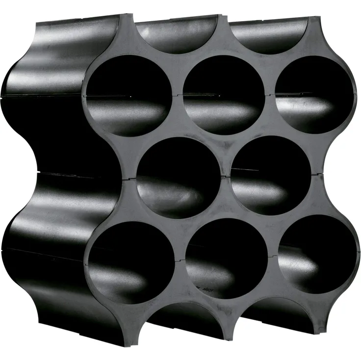 Koziol Set-Up Flaschenregal Schwarz 3596, Polypropylen, cosmos black, Höhe: 364 mm-Breite: 353 mm-Länge 230 mm