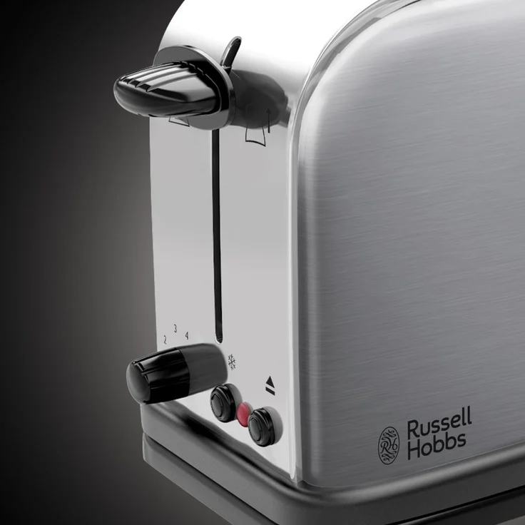 Russell Hobbs Toaster Langschlitz Adventure, extra breite 1 Langschllitzkammer, inkl. Brötchenaufsatz, 6 einstellbare Bräunungsstufen + Auftaufunktion, 1000W, 21396-56, Edelstahl – Bild 3