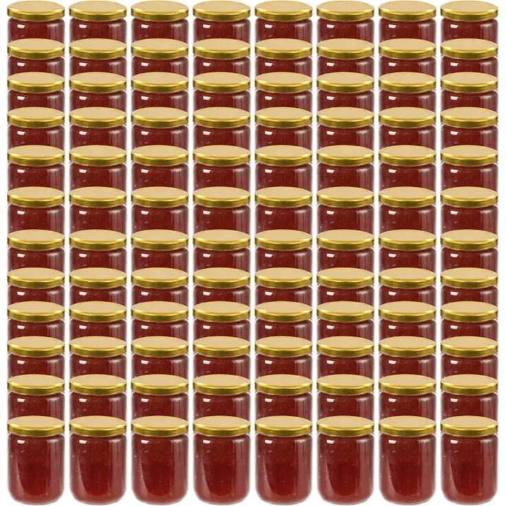 vidaXL Marmeladengläser mit Goldenem Deckel 96 Stk. 230 ml
