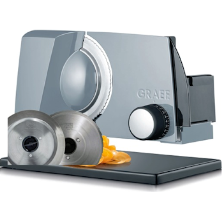 Graef Sliced Kitchen S 11020 Allesschneider, 170W, 170 mm Edelstahl-Wellenschliffmesser mit Safety-Verschluss, 20 mm Schnittstärke, schwarz