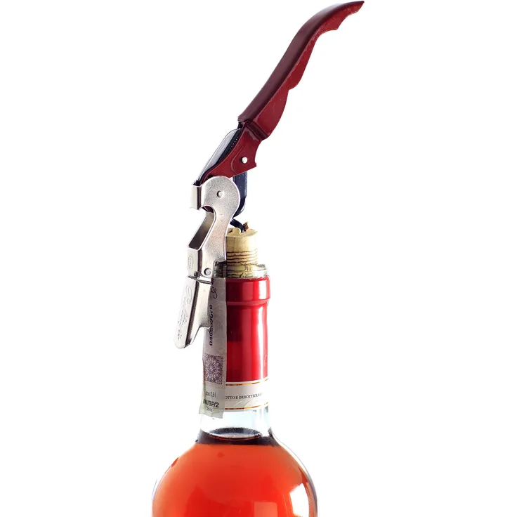 HENDI Kellnerkorkenzieher, mit Metallgriff, 3 Funktionen, mit zusätzlichem, Korkenzieher & Flaschenöffner, 120mm
