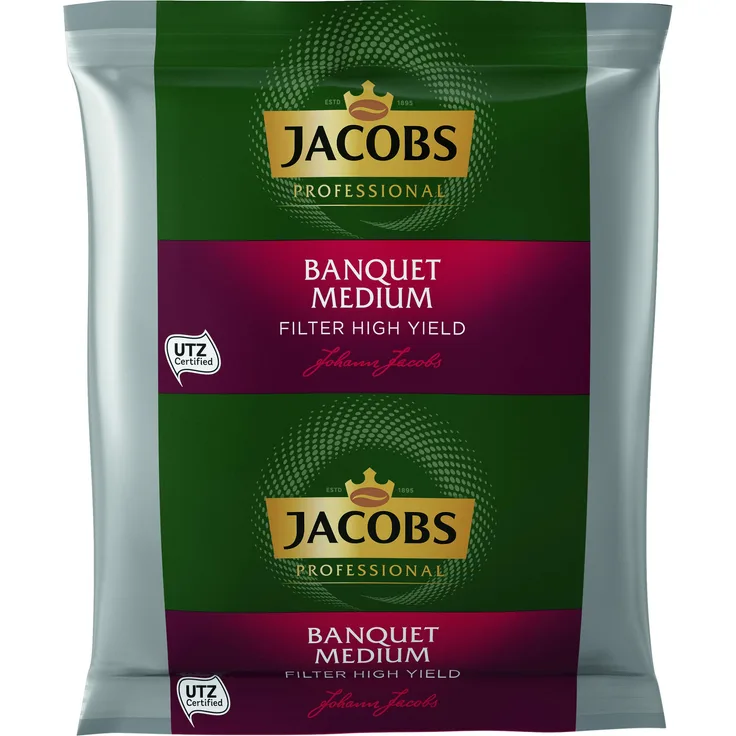 Jacobs Professional Banquet Medium Filterkaffee, 72x70g Filterbeutel, gemahlen, hoch-ergiebig, klassischer Kaffee, ausgewogener und milder Geschmack, UTZ-zertifiziert