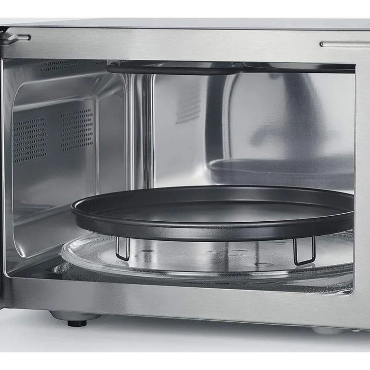 Severin MW 7753 3-in-1 Mikrowelle mit Grill- und Heißluftfunktion, 900 Watt, Inkl. Drehteller, Grillrost, Standgerät, edelstahl-schwarz – Bild 3