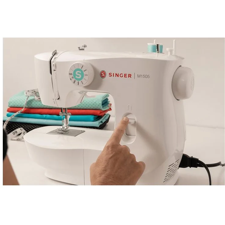 Singer M1505 Freiarm-Nähmaschine 6 Nähprogramme Vier-Stufen-Knopflochautomatik Wahlrad Freiarm-Nähmaschine, weiß – Bild 5