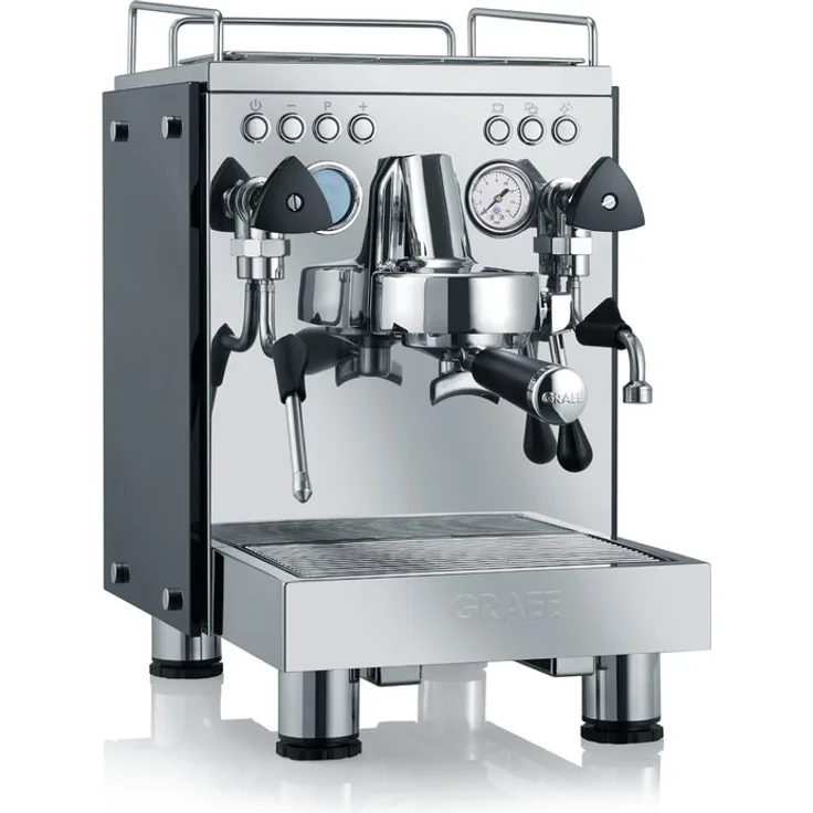Graef ES1000 Contessa Espressomaschine Siebträgermaschine, 2,5 l Wassertank, Dampfdüse, 2850 Watt, silber