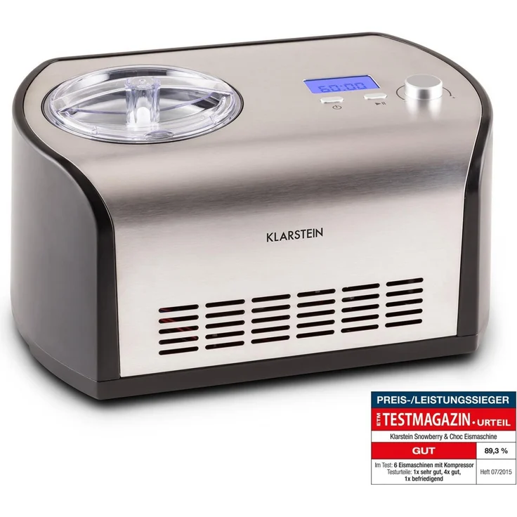 Klarstein Snowberry & Choc Eismaschine, 150W, Edelstahl, silber – Bild 1