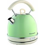 Ariete 2877 Vintage Wasserkocher, 2000 Watt, 1,7 Liter, beige-grün, Rostfreier Stahl, 1.7 liters
