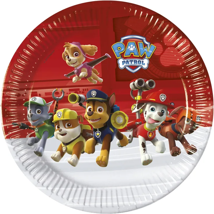 Paw Patrol 8 Pappteller 23cm