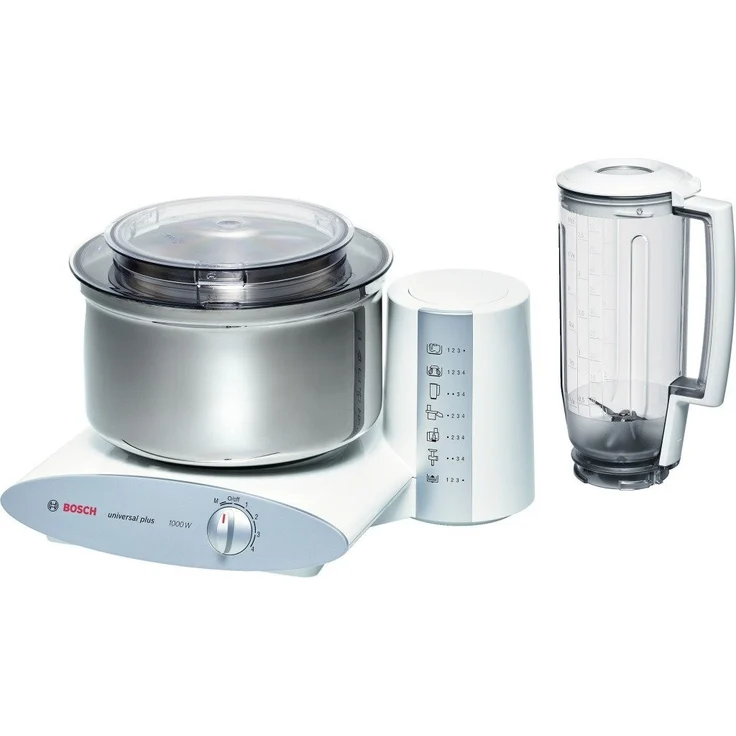 Bosch MUM6N21 Universal Plus Küchenmaschine, 1000W, 6,2L Edelstahlschüssel, 4 Geschwindigkeiten, silber, Serie: MUM6  – Bild 1