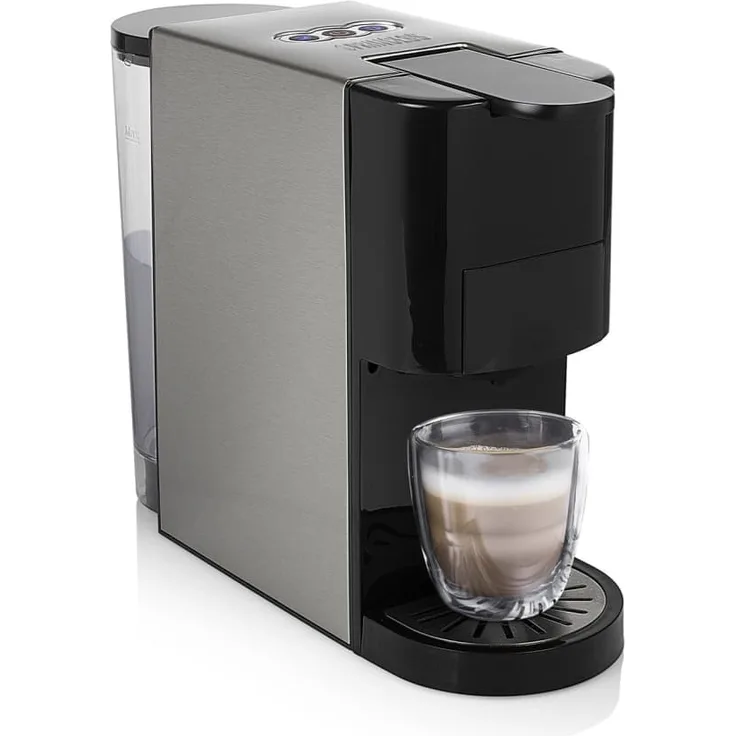 Princess 4-in-1 Multi-Kapsel-Kaffeemaschine 1450W 0,8L Schwarz Silber