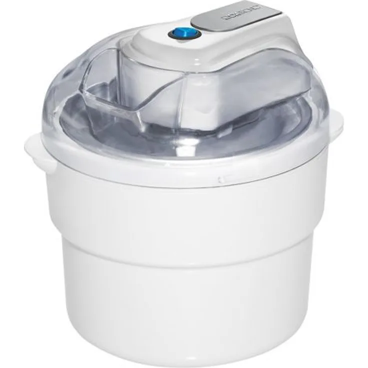 Clatronic ICM 3581 Eiscreme-Maker , geeignet zur Zubereitung von Sorbet, Eis und Frozen Joghurt, für bis zu 1500 ml Eiscremé, Deckel mit Nachfüllöffnung, weiß