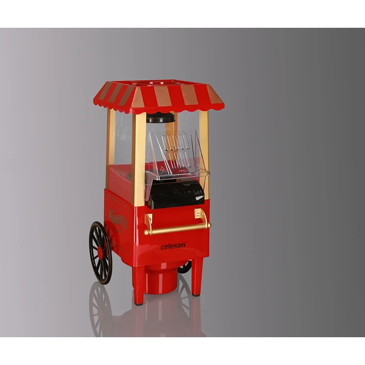 Celexon CinePop CP500 Popcorn-Maschine - 24x19x39,5cm - Gewicht:1,7kg - Rot-Retro-Kirmes-Design- ohne Öl-fettarm - Popcorn-Maker – Bild 3