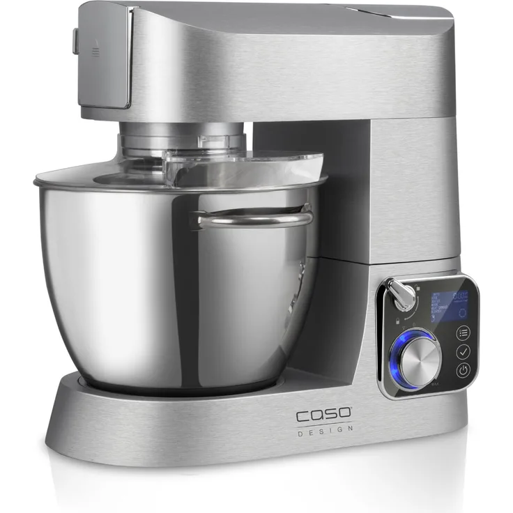 CASO KM1200 Design Küchenmaschine mit umfangreichem Zubehör, hochwertiges Gehäuse aus Aluminium-Druckguss, 1200 Watt, Edelstahl- Rührschüssel mit 5.5 Liter Kapazität