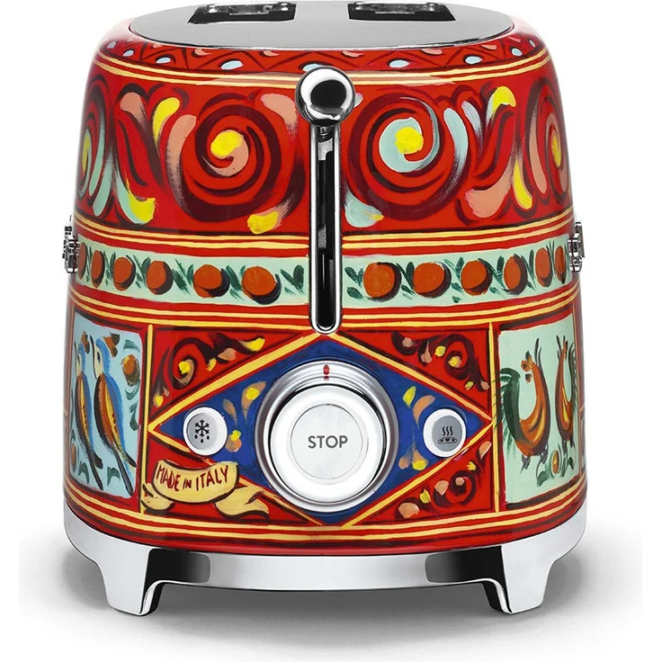SMEG TSF01DGEU Doppelschlitztoaster, 950W, 6 Bräunungsstufen, rot, gelb, blau – Bild 4