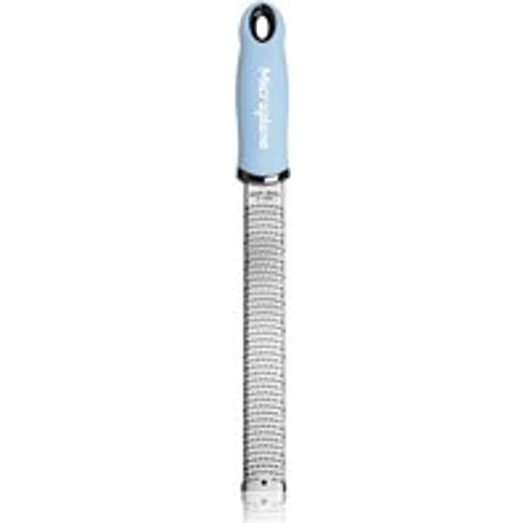 Microplane Zester Reibe Fein Baby-Blau Edelstahl aus der Premium Classic Serie für Zitrusfrüchte, Hartkäse, Ingwer, Schokolade, Muskatnuss und Trüffel – Bild 1
