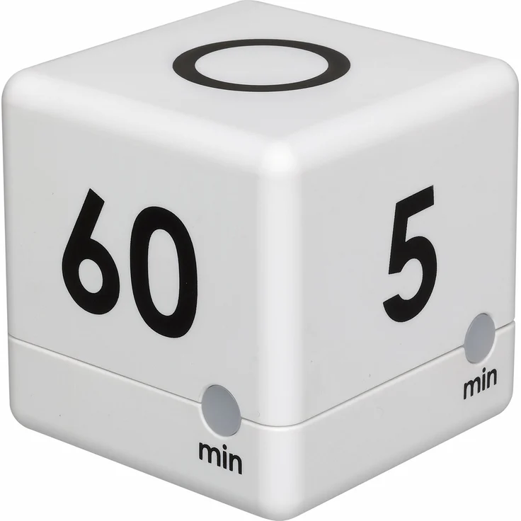 TFA Dostmann Digitaler Cube Timer, Zeitwürfel, Stoppuhr, 6 x 6 x 6 cm, weiß, 38.2032.02 – Bild 1