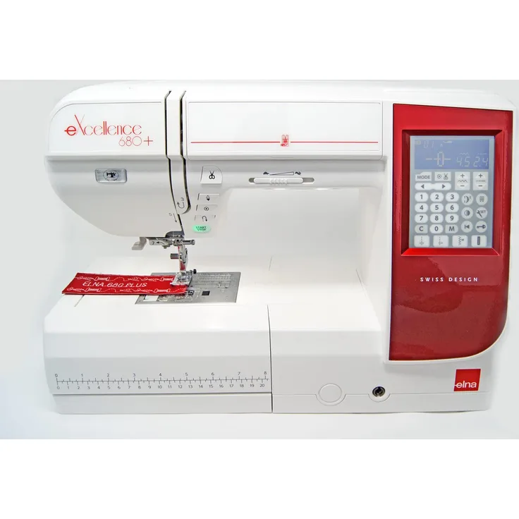 ELNA eXcellence 680 Plus  170 Nähprogramme Fadenscheider Nadeleinfädler Computer-Nähmaschine, weiß
