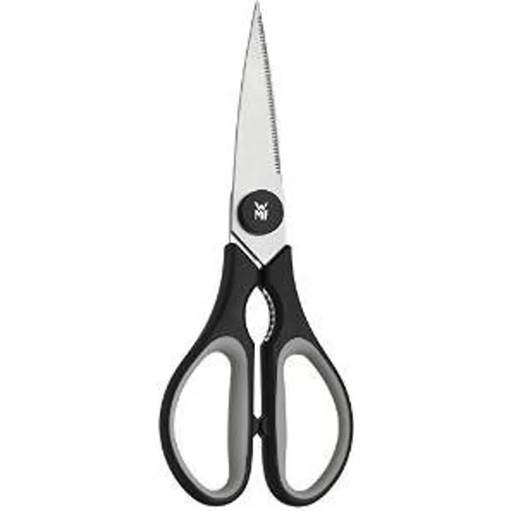 WMF Touch Küchenschere 21 cm, Haushaltsschere mit Sägeschliff, Cromargan Edelstahl Kunststoffgriff, schwarz