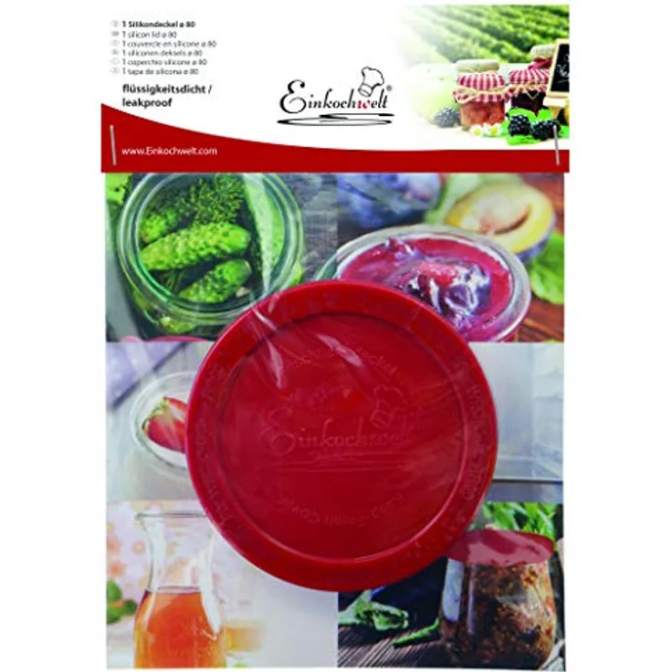 DOSEN-ZENTRALE DOSEN-ZENTRALE Silikondeckel Einkochwelt 80mm rot