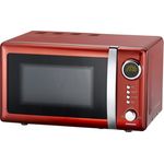Melissa 16330109 Classico Retro Mikrowelle, Standgerät, 20 Liter Garraum, 700 Watt, rot metallic