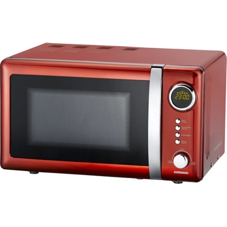 Melissa 16330109 Classico Retro Mikrowelle, Standgerät, 20 Liter Garraum, 700 Watt, rot metallic – Bild 1