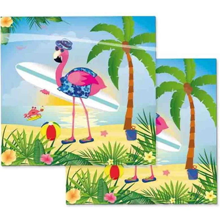 Hawaii-Servietten Flamingo