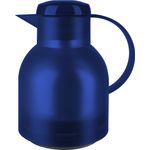 Emsa 504231 Samba Isolierkanne (1 Liter, Quick Press Verschluss, 12h heiß, 24h kalt) blau transluzent