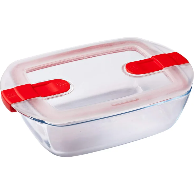 Pyrex Cook&Heat Cook & Heat rechteckig Glas Frischhaltedose mit Deckel, 23 x 15 x 6cm-1,1 Liter