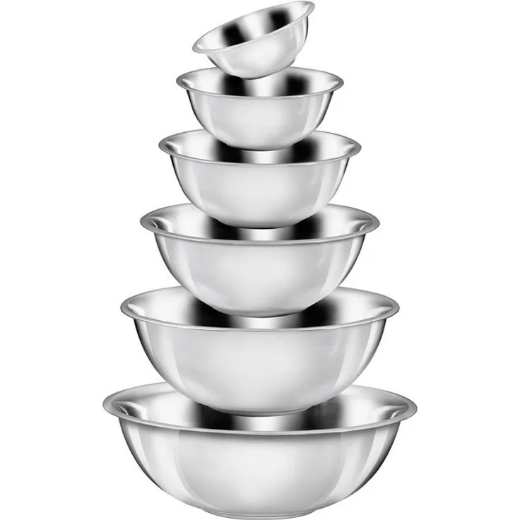 KING Schüssel, Edelstahl, Set, 6-tlg, für den täglichen Gebrauch