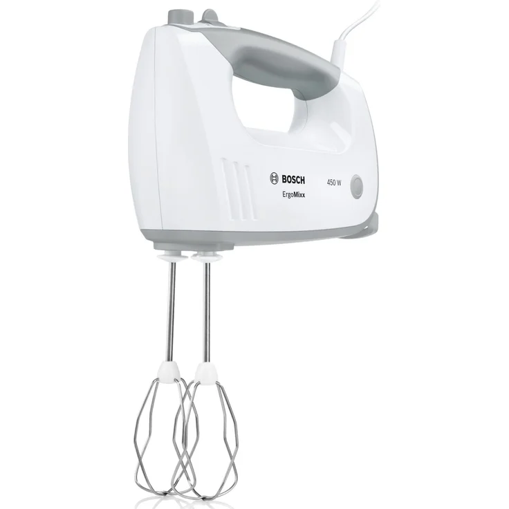 Bosch MFQ36440 ErgoMixx Handrührer (450 W, spülmaschinengeeignet, ergonomische Form, leise, geringes Gewicht, hitzebeständiger Mixfuß, Mixbecher) weiß – Bild 3